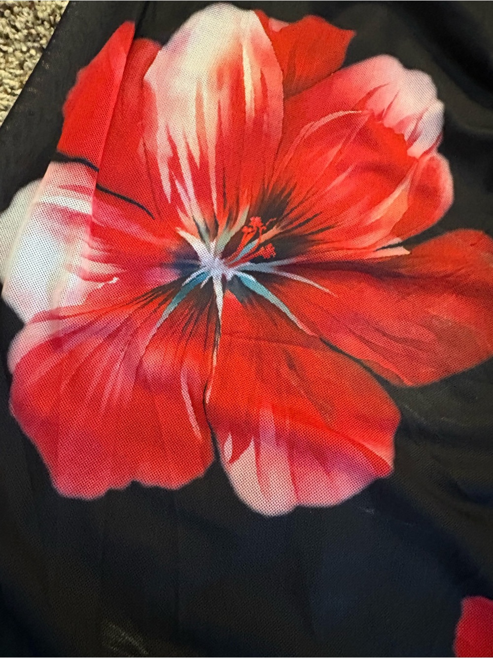 NWT MEROKEETY Red Floral Mesh Maxi Dress Size Small Bodycon Long Sleeve - Picture 4 of 4